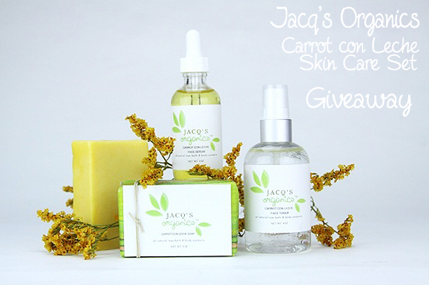 Carrot Con Leche Skin Care Set Jacq's Organics Genuine Glow Giveaway
