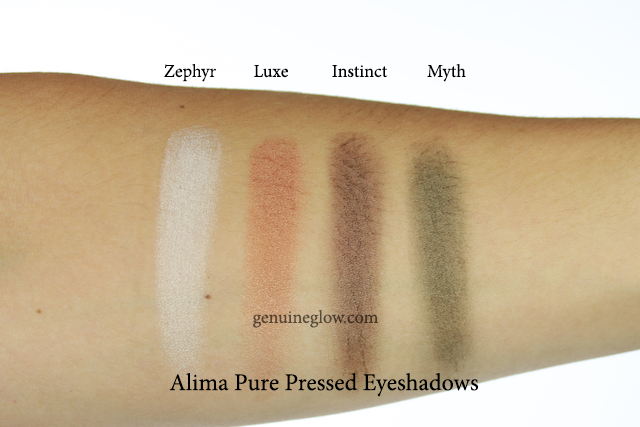 Alima Pure Pressed Eyeshadows Review Swatches